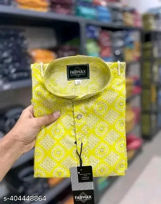 Men's Printed Kurta Cotton Only Kurta (S)