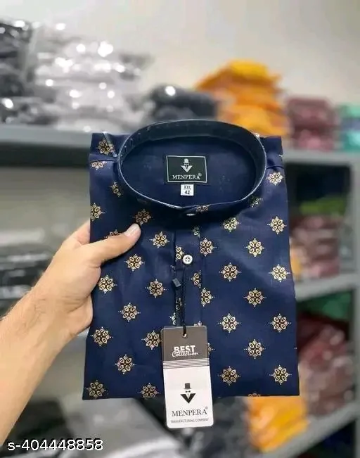 Men's Printed Kurta Cotton Only Kurta . (S)