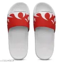 Stylish Red & White Comfortable Slip-On Slider Sandals for Men