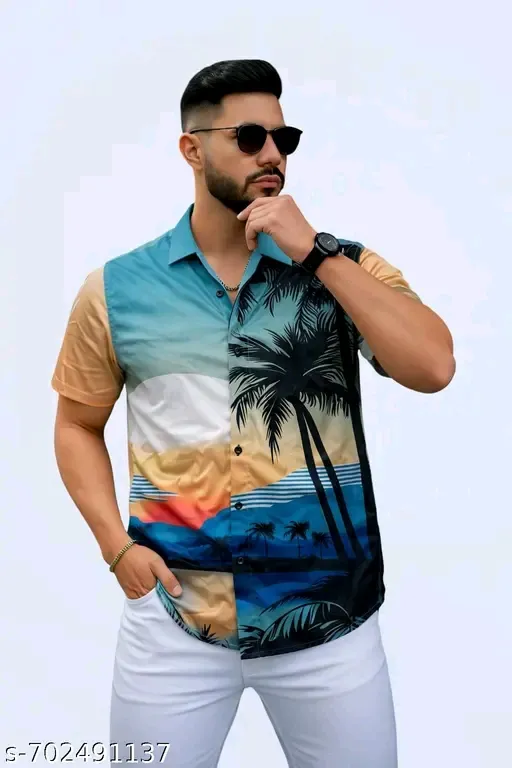 Mens tropical printed shirt (S)
