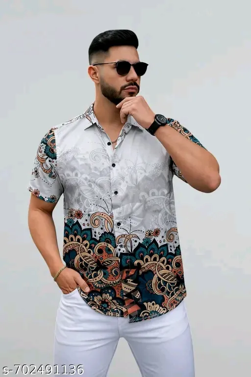 Mens tropical printed shirt (S)