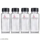Glass spice storage Bottles with black lead