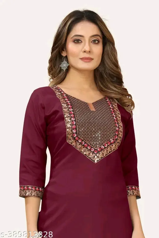 Stylish Kurti with embroidery work (S)