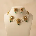 Traditional Kundan Pearl Necklace With Earings