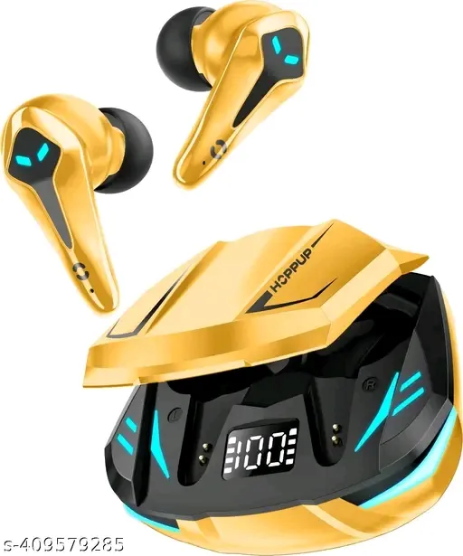 Hoppup Xo3 Gaming Earbuds with 35MS Low Latency, 13MM DRIVERS & 50H PlayTime Bluetooth Headset (Yellow, True Wireless)