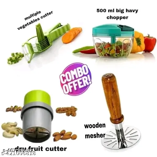 500ml new chopper + potato mesher +dry fruit cutter+vegteble cutter & piler.